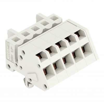 1-przewodowe gniazdo kątowe CAGE CLAMP pełna ochrona przed błędnym wetknięciem jasnoszary /50szt./ WAGO (721-305/008-000)