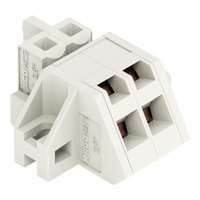 1-przewodowe gniazdo kątowe CAGE CLAMP pełna ochrona przed błędnym wetknięciem jasnoszary /50szt./ WAGO (721-304/031-000)