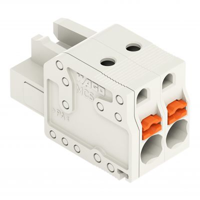 1-przewodowe gniazdo przycisk Push-in CAGE CLAMP pełna ochrona przed błędnym wetknięciem jasnoszary /100szt./ WAGO (2721-102/026-000)