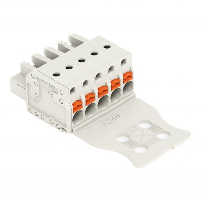 1-przewodowe gniazdo przycisk Push-in CAGE CLAMP pełna ochrona przed błędnym wetknięciem jasnoszary /100szt./ WAGO (2721-105/026-000/134-000)