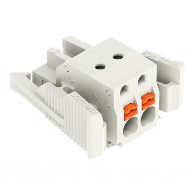 1-przewodowe gniazdo przycisk Push-in CAGE CLAMP pełna ochrona przed błędnym wetknięciem jasnoszary /100szt./ WAGO (2721-102/037-000)