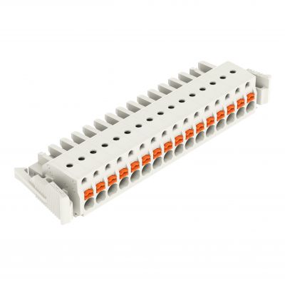 1-przewodowe gniazdo przycisk Push-in CAGE CLAMP pełna ochrona przed błędnym wetknięciem jasnoszary /10szt./ WAGO (2721-116/037-000)