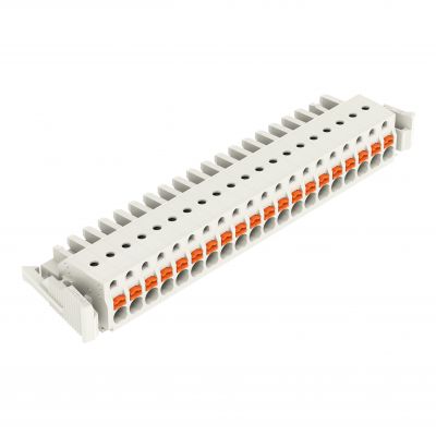 1-przewodowe gniazdo przycisk Push-in CAGE CLAMP pełna ochrona przed błędnym wetknięciem jasnoszary /10szt./ WAGO (2721-120/037-000)