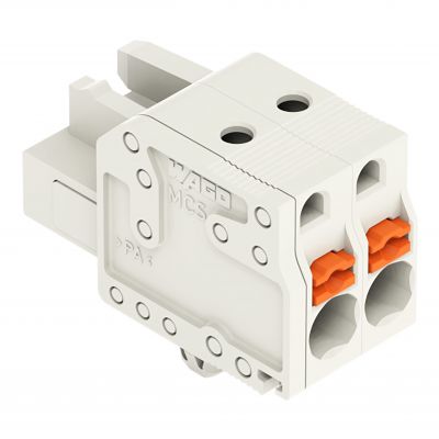 1-przewodowe gniazdo przycisk Push-in CAGE CLAMP pełna ochrona przed błędnym wetknięciem jasnoszary /100szt./ WAGO (2721-102/008-000)