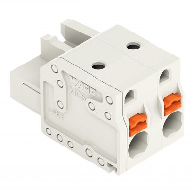 1-przewodowe gniazdo przycisk Push-in CAGE CLAMP pełna ochrona przed błędnym wetknięciem jasnoszary /100szt./ WAGO (2721-202/026-000)