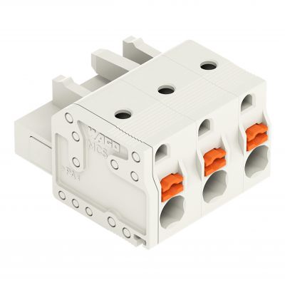 1-przewodowe gniazdo przycisk Push-in CAGE CLAMP pełna ochrona przed błędnym wetknięciem jasnoszary /100szt./ WAGO (2721-203/026-000)