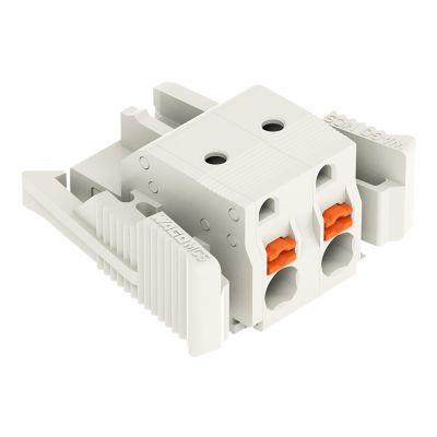 1-przewodowe gniazdo przycisk Push-in CAGE CLAMP pełna ochrona przed błędnym wetknięciem jasnoszary /50szt./ WAGO (2721-202/037-000)