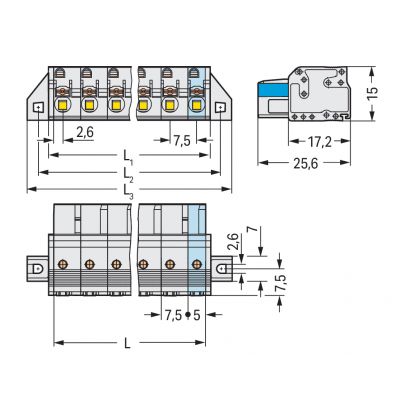 1-przewodowe gniazdo przycisk Push-in CAGE CLAMP pełna ochrona przed błędnym wetknięciem jasnoszary /50szt./ WAGO (2721-202/031-000)