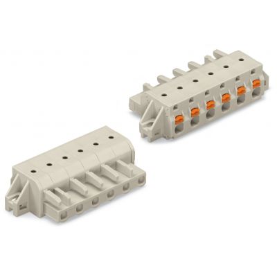 1-przewodowe gniazdo przycisk Push-in CAGE CLAMP pełna ochrona przed błędnym wetknięciem jasnoszary /25szt./ WAGO (2721-209/031-000)