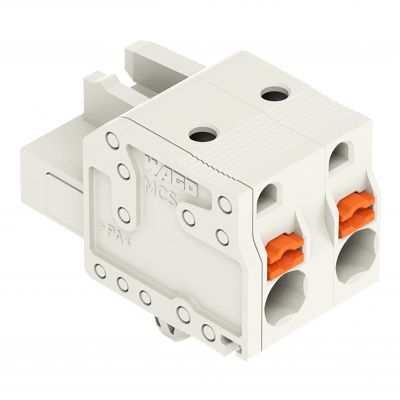 1-przewodowe gniazdo przycisk Push-in CAGE CLAMP pełna ochrona przed błędnym wetknięciem jasnoszary /100szt./ WAGO (2721-202/008-000)