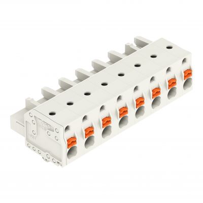 1-przewodowe gniazdo przycisk Push-in CAGE CLAMP pełna ochrona przed błędnym wetknięciem jasnoszary /25szt./ WAGO (2721-208/008-000)