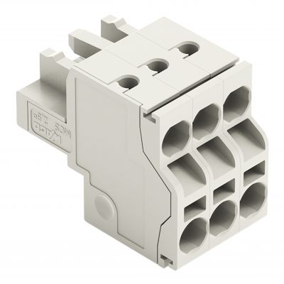 2-przewodowe gniazdo Push-in CAGE CLAMP pełna ochrona przed błędnym wetknięciem jasnoszary /100szt./ WAGO (721-2103/026-000)