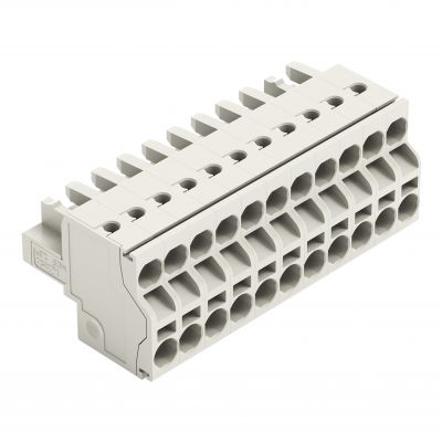 2-przewodowe gniazdo Push-in CAGE CLAMP pełna ochrona przed błędnym wetknięciem jasnoszary /25szt./ WAGO (721-2111/026-000)