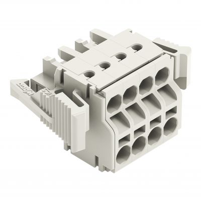 2-przewodowe gniazdo Push-in CAGE CLAMP pełna ochrona przed błędnym wetknięciem jasnoszary /50szt./ WAGO (721-2104/037-000)