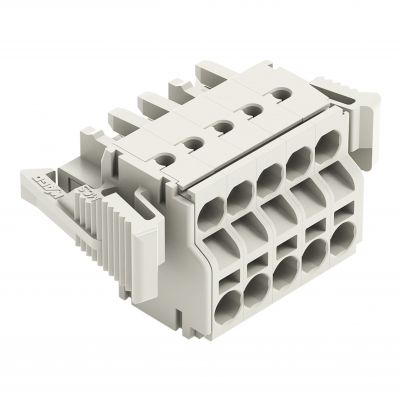 2-przewodowe gniazdo Push-in CAGE CLAMP pełna ochrona przed błędnym wetknięciem jasnoszary /50szt./ WAGO (721-2105/037-000)