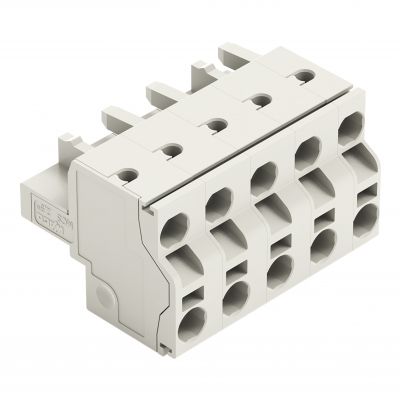 2-przewodowe gniazdo Push-in CAGE CLAMP pełna ochrona przed błędnym wetknięciem jasnoszary /50szt./ WAGO (721-2205/026-000)