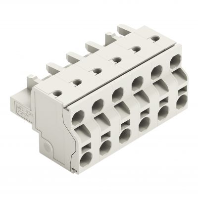 2-przewodowe gniazdo Push-in CAGE CLAMP pełna ochrona przed błędnym wetknięciem jasnoszary /50szt./ WAGO (721-2206/026-000)