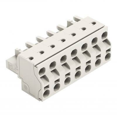 2-przewodowe gniazdo Push-in CAGE CLAMP pełna ochrona przed błędnym wetknięciem jasnoszary /50szt./ WAGO (721-2207/026-000)