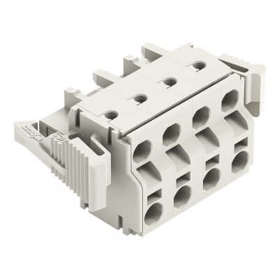 2-przewodowe gniazdo Push-in CAGE CLAMP pełna ochrona przed błędnym wetknięciem jasnoszary /50szt./ WAGO (721-2204/037-000)