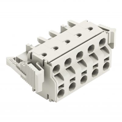 2-przewodowe gniazdo Push-in CAGE CLAMP pełna ochrona przed błędnym wetknięciem jasnoszary /50szt./ WAGO (721-2205/037-000)