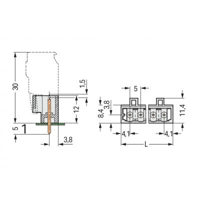 Wtyk MCS-MIDI Classic 5-biegunowy jasnoszary raster 5mm 721-135/001-040 /200szt./ WAGO (721-135/001-040)