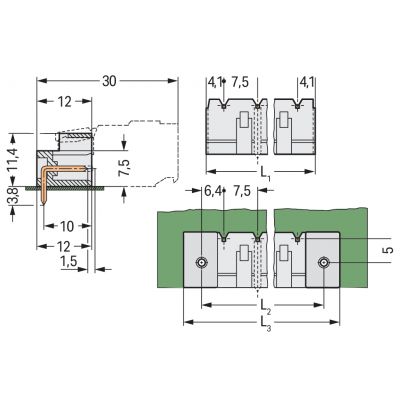 Wtyk MCS-MIDI Classic 7-biegunowy jasnoszary raster 7,5mm 721-867/001-000 /50szt./ WAGO (721-867/001-000)
