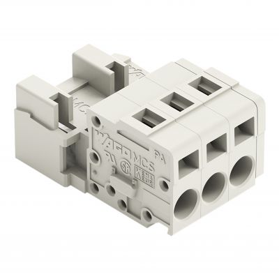 Wtyk 1-przewodowy CAGE CLAMP pełna ochrona przed błędnym wetknięciem jasnoszary /100szt./ WAGO (721-603)
