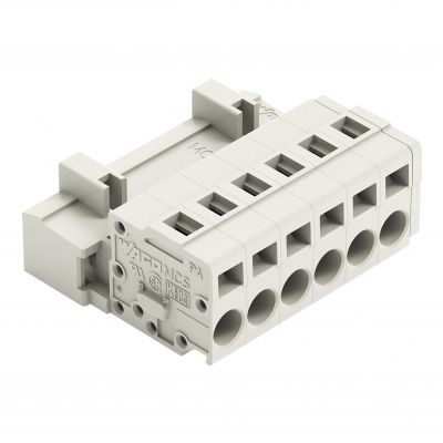 Wtyk 1-przewodowy CAGE CLAMP pełna ochrona przed błędnym wetknięciem jasnoszary /50szt./ WAGO (721-606)