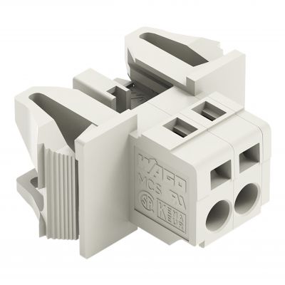 Wtyk 1-przewodowy CAGE CLAMP pełna ochrona przed błędnym wetknięciem jasnoszary /50szt./ WAGO (721-604/114-042)