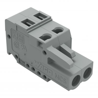 Gniazdo MCS-MIDI Classic 2-biegunowe szare raster 5mm 231-102/102-000 /100szt./ WAGO (231-102/102-000)