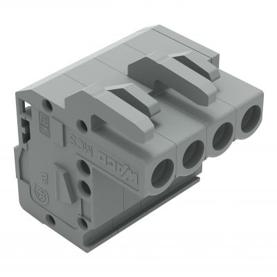 1-przewodowe gniazdo kątowe CAGE CLAMP szara /100szt./ WAGO (232-104/026-000)