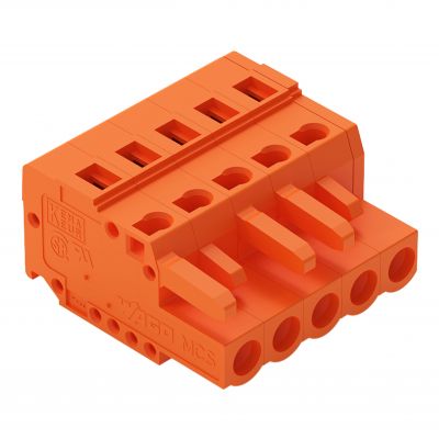 Gniazdo MCS-MIDI Classic 5-biegunowe pomarańczowe raster 5,08mm 231-305/026-000 /100szt./ WAGO (231-305/026-000)