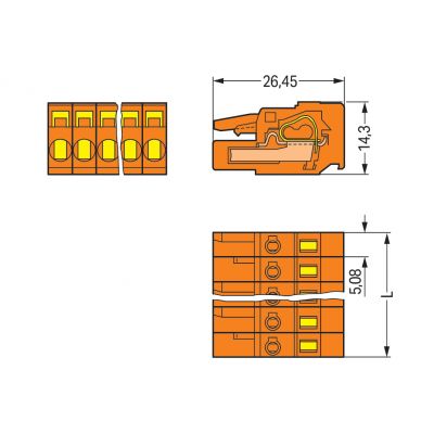 1-przewodowe gniazdo CAGE CLAMP pomarańczowa /100szt./ WAGO (231-303/102-000)