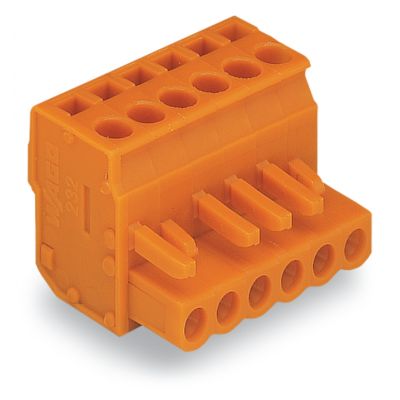 1-przewodowe gniazdo kątowe CAGE CLAMP pomarańczowa /25szt./ WAGO (232-412/026-000)