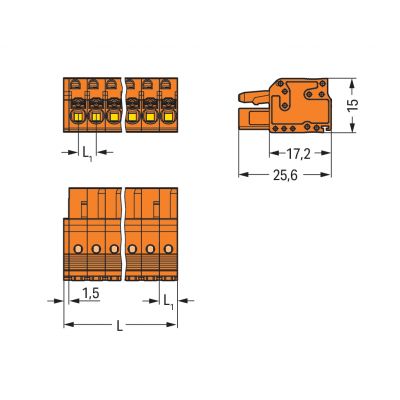 1-przewodowe gniazdo przycisk Push-in CAGE CLAMP pomarańczowa /10szt./ WAGO (2231-318/026-000)