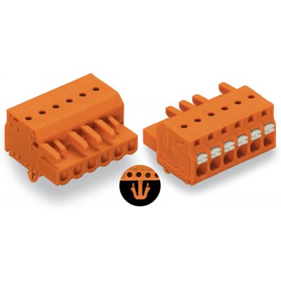 1-przewodowe gniazdo przycisk Push-in CAGE CLAMP pomarańczowa /25szt./ WAGO (2231-311/008-000)
