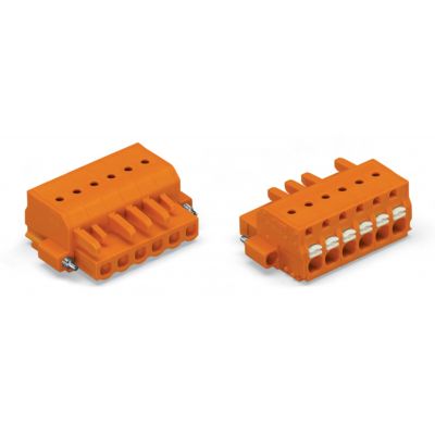 1-przewodowe gniazdo przycisk Push-in CAGE CLAMP pomarańczowa /50szt./ WAGO (2231-308/107-000)