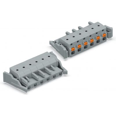 1-przewodowe gniazdo przycisk Push-in CAGE CLAMP szara /50szt./ WAGO (2231-205/037-000)