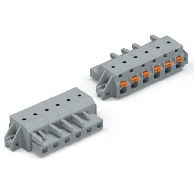 1-przewodowe gniazdo przycisk Push-in CAGE CLAMP szara /25szt./ WAGO (2231-208/031-000)