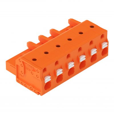 Gniazdo MCS-MIDI Classic 6-biegunowe pomarańczowe raster 7,62mm 2231-706/026-000 /50szt./ WAGO (2231-706/026-000)
