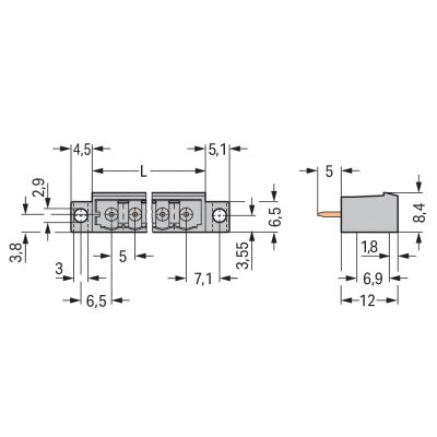 Wtyk MCS-MIDI Classic 14-biegunowy szary raster 5mm 231-174/040-000 /50szt./ WAGO (231-174/040-000)