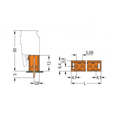 Wtyk MCS-MIDI Classic 2-biegunowy pomarańczowy raster 5,08mm 231-332/001-000 /200szt./ WAGO (231-332/001-000)