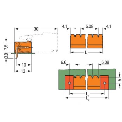 Wtyk MCS-MIDI Classic 14-biegunowy pomarańczowy raster 5,08mm 231-574/001-000 /50szt./ WAGO (231-574/001-000)