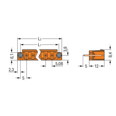 Wtyk MCS-MIDI Classic 3-biegunowy pomarańczowy raster 5,08mm 231-363/108-000 /200szt./ WAGO (231-363/108-000)
