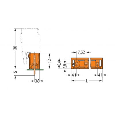 Wtyk MCS-MIDI Classic 7-biegunowy pomarańczowy raster 7,62mm 231-737/001-000 /50szt./ WAGO (231-737/001-000)