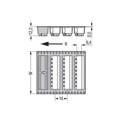 Wtyk THR Pin lutowniczy 1,0x1,0mm konstrukcja kątowa czarny /170szt./ WAGO (231-434/001-000/105-604/997-407)
