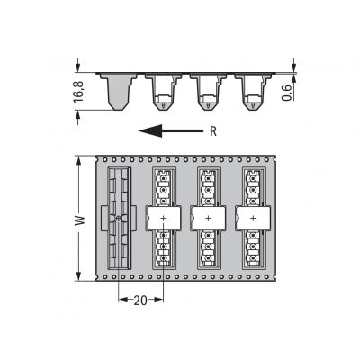 Wtyk THR Pin lutowniczy 1,0x1,0mm konstrukcja prosta czarny /170szt./ WAGO (231-136/001-000/105-604/997-407)