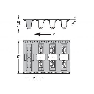 Wtyk THR Pin lutowniczy 1,0x1,0mm konstrukcja prosta czarny /170szt./ WAGO (231-236/001-000/105-604/997-409)