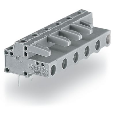 Gniazdo THT Pin lutowniczy 0,6x1,0mm konstrukcja kątowa szare /100szt./ WAGO (232-832/045-000)