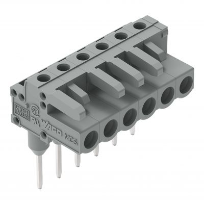 Gniazdo MCS-MIDI Classic kątowe 6-biegunowe szare raster 5mm 232-236/005-000 /50szt./ WAGO (232-236/005-000)